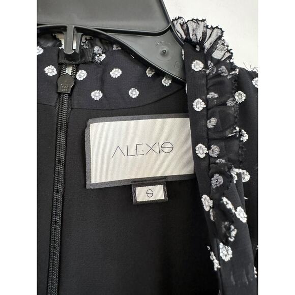 ALEXIS TANELLI BLACK EMBROIDERED DOT JUMPSUIT - Picture 7 of 9